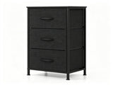 3-Layer Fabric Storage Cabinet, Vertical Narrow Dresser Tower with Smooth Metal Glide Drawers, 26114045