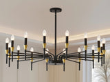 16-Light Black Gold Chandelier, 37.63" Modern Farmhouse Chandelier for Dining Room Over Table, Large 82153497