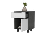 Smokey Oak and White 1-Drawer Nightstand B06280711