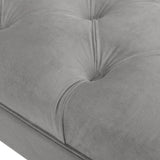 Alma Tufted Flared Arm Entryway Bench, Opal Grey Velvet B2719P238451
