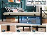 78"40" Twin Metal Platform Bed Frame, X-Design Headboard & Footboard with LED Lights, USB & Type-C 33847387
