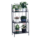 ZNTS Metal Foldable 3-Tier Plant & Home Décor Display Stand Rack / Book Shelf 04893666