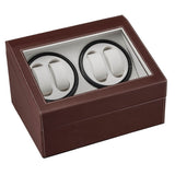 ZNTS Brown Leather Watch Winder Storage Auto Display Case Box 4 6 Automatic Rotation 27700804