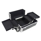 ZNTS 4-in-1 Draw-bar Style Interchangeable Aluminum Rolling Makeup Case Black 67069398