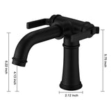 ZNTS Industrial Pipe-Style Bathroom Faucet Black 2-Handle Vanity Mixer Tap Pop-Up Drain Included W1920P254901