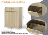 10-Gallon Woodgrain Tilt-Out Trash Can Cabinet with Wave-Textured Drawer & Pull-Out Bin 42935514