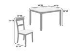 Classic Stylish Gray Natural Finish 5pc Dining Set Kitchen Dinette Wooden Top Table and Chairs B011P149000