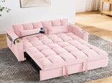 55.51 inch versatile foldable sofa bed in 3 lengths, modern sofa sofa sofa velvet pull-out bed, W2353P263923