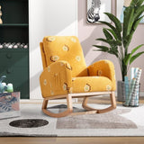 26.8"W Modern Rocking Chair for Nursery, Mid Century Accent Rocker Armchair With Side Pocket, W129848072