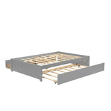 FULL BED WITH TWIN SIZE TRUNDLE AND TWO DRAWERS FOR GREY COLOR W69732770