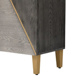 TREXM 60" Retro Buffet Cabinet with Storage, 4-Door Vintage Sideboard Cabinet with Dimensional N715P290575E