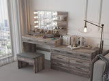 Large Makeup Vanity with Lights, Vanity Table with Charging Station, Vanity Desk with Mirror and 10 24676583