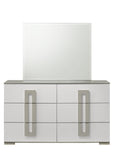 Olivia Contemporary Style Mirror Made with Wood in White. B009P241737