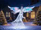 5.2 FT Pre-Lit Christmas Angel with Iridescent Robe & Wings, 230 Cold White LEDs, Metal Frame 35543106