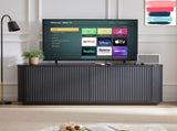 Sideboard Storage Cabinet TV Stand with wave pattern Buffet Cabinet Wooden Vertical Striped Cabinet W1162P295361
