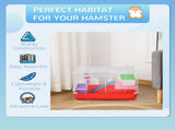 Red 18.5" Two-Story Hamster Cage, Small Animal Habitat with Included Exercise Wheel for Dwarf 15931565
