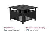 Patio Steel Bistro Dining with Umbrella Hole, Outdoor Leisure Coffee, Square Umbrella 16118664