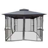 ZNTS 10x10 Outdoor Patio Gazebo Canopy Tent With Ventilated Double Roof And Mosquito net 98489857