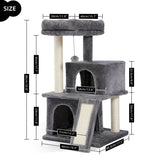 ZNTS Modern Small Cat Tree Cat Tower With Double Condos Spacious Perch Sisal Scratching Posts,Climbing 72633597