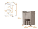 Allandale 1-Door Bar Cart with Wine Rack and Casters Light Gray B062111722
