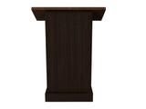 Wood Podium Stand, 44" Tall Wooden Lectern with Mic Stand Space, sliding shelf with cup holder and 17888935