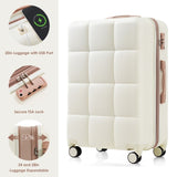 Luggage Sets 4 Piece, 20-inch with USB Port, Expandable ABS Durable Suitcase with Travel Bag, Cup 50070987