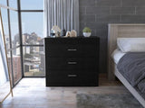 Melia Three Drawer Dresser, Superior Top, Metal Hardware -Black B20092095
