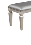 1-Pc Modern Glam Long Bench Upholstered Seat Sparkling Embellishments Silver Gray Finish Furniture B011130714