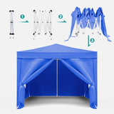 10'x10' Folding Canopy with 4 Removable Sidewalls Outdoor Event Shelter UPF 50 Gazebo Portable W2185P194752