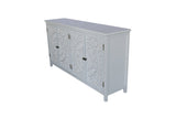 60"White Accent with 4 Doors, Rustic Wood Sideboard Pantry - Versatile Buffet W2295P306910