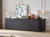 Sideboard Storage Cabinet TV Stand with wave pattern Buffet Cabinet Wooden Vertical Striped Cabinet W1162P295361