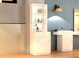 Standing 5 Compartments 1 Drawer 1 Door MDF Barber Cabinet White 67610212