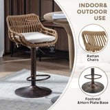 COOLMORE Modern Swivel Bar Stools Set of 2 Adjustable Counter Height Chairs with Footrest for W39594819
