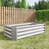 ZNTS Metal Raised Garden Bed, Rectangle Raised Planter 4×2×1ft for Flowers Plants, Vegetables Herb Silver 12226437