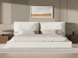 AirFrame Upholstered Bed Frame, a low, cloud-style bed frame with a double-layered upholstered W1162P549508
