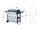 4-Burner Propane Gas BBQ Grill, 34200BTU Output With Wire Enamel Cooking Grids For Outdoor Barbecue, W2938P208373