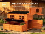 39" Wooden Chicken House, Chicken Coop with Nesting Box, Pull-Out Tray, Waterproof Roof for 2-4 88304524