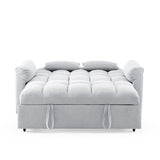 ZNTS Loveseats Sofa Bed with Pull-out Bed,Adjsutable Back,Light Grey W487109970