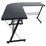 L-Shaped Durable Stalinite Splicing Computer Desk 402C Black 77159761