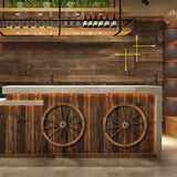 2pcs 30-Inch Old Western Style Garden Art Wall Decor Wooden Wagon Wheel Brown 29619922