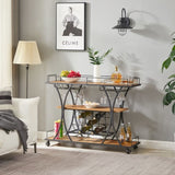 ZNTS Painted Bar Cart, With Wine Rack And Glass Holder, For Kitchen, Serving, Hotel, Brown 28174656