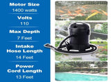 Garden Pond Vacuum Cleaner,cleansweep with 14ft intake suction hose, 4 Extension Tubes, 3 Vacuum W46573072