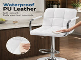2-Pack Bar Stools, PU Leather Adjustable Swivel/ Arms Barstools, Hydraulic Kitchen Counter 94982020