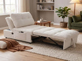 Single sofa bed without armrests, soft teddy fabric texture, skin-friendly, built-in USB charging W2941P393993