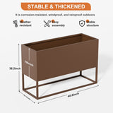 47*18*18 inch Large Mental Rectangular Planter with Shelves and Drainage Holes for Indoor/Outdoor W3077P276898