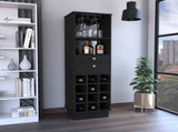 DEPOT E-SHOP Zircon Bar Cabinet Two Drawers, Black B097133220