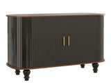 39" Fluted Liquor & Coffee Bar with 6 Wine Racks and 3 Glass Holders, Mid-Century Modern Bar 77343016