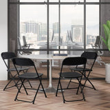 4pcs Injection Molding Classic Garden Plastic Folding Chair Black 08507662