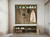 Wood Coat Rack, Storage Shoe Cabinet, with Clothes Hook, with Sponge Pad Product, Multiple Storage 03980719