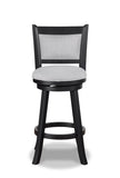 2pc Swivel Pub Stools Counter Height Chair Fabric Upholstered Seat Footrest Wooden Dining Room B011P262367